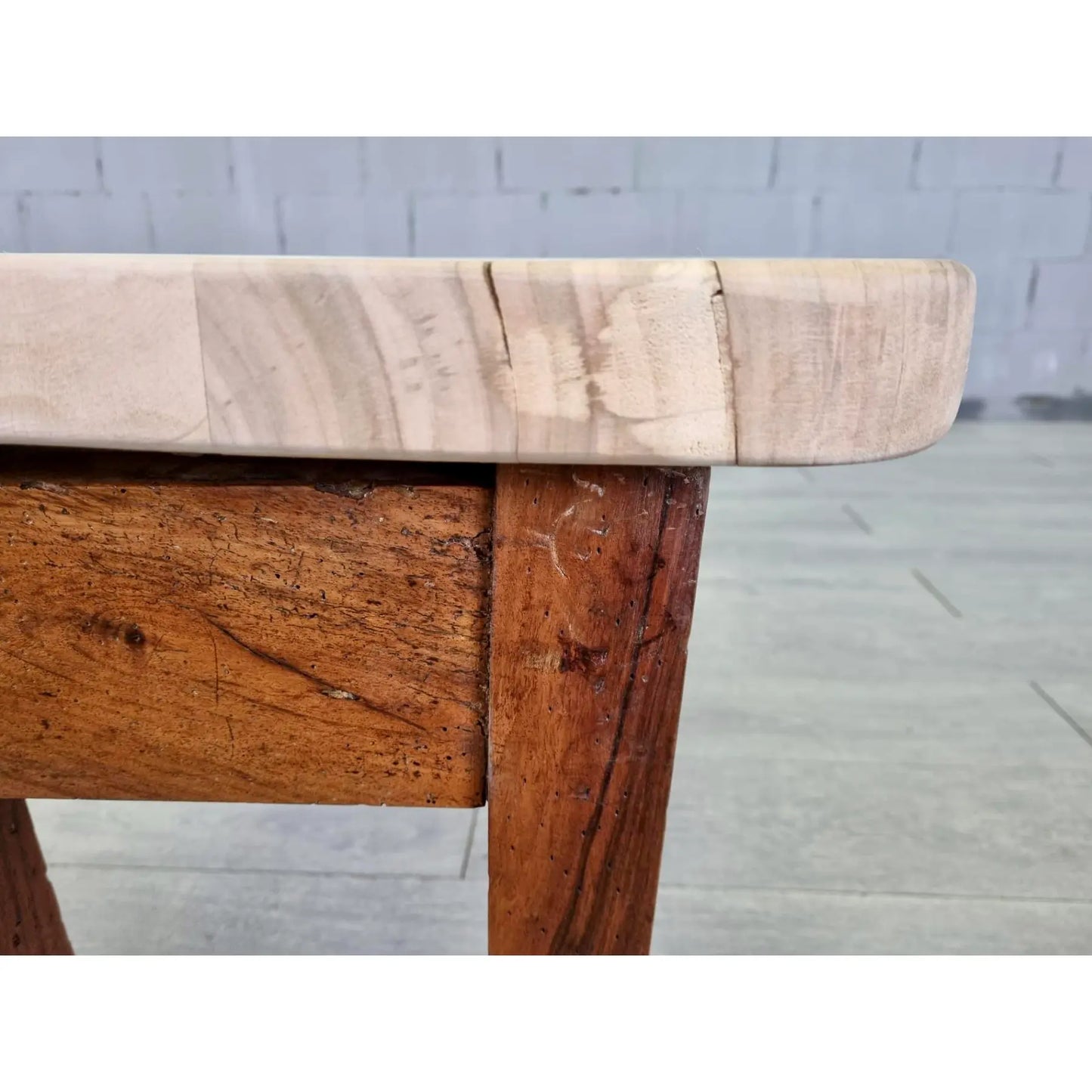 Stylish French Rustic Seating Bench or Side Table Solid Oak