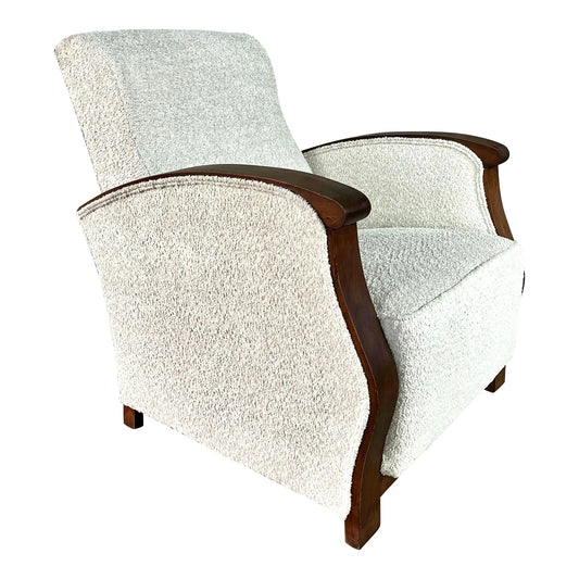 Vintage Dutch Boucle Art Deco Armchair