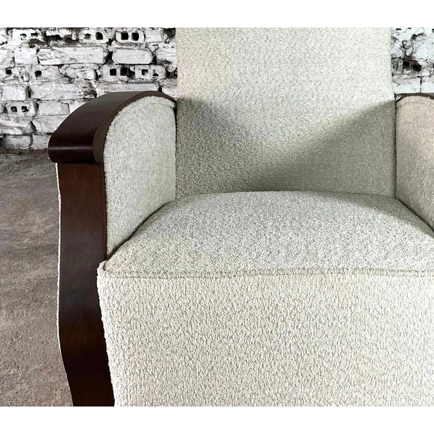 Vintage Dutch Boucle Art Deco Armchair