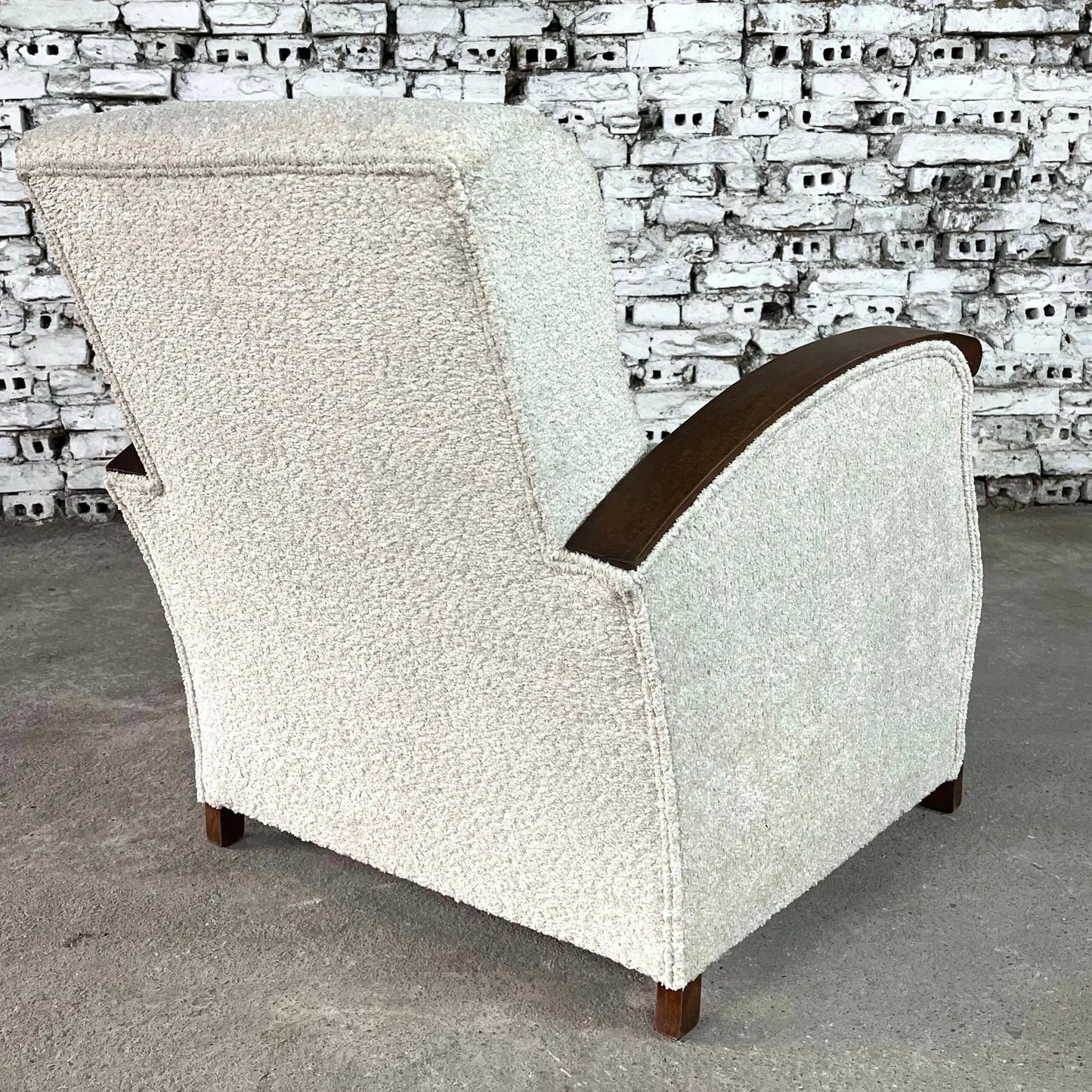 Vintage Dutch Boucle Art Deco Armchair