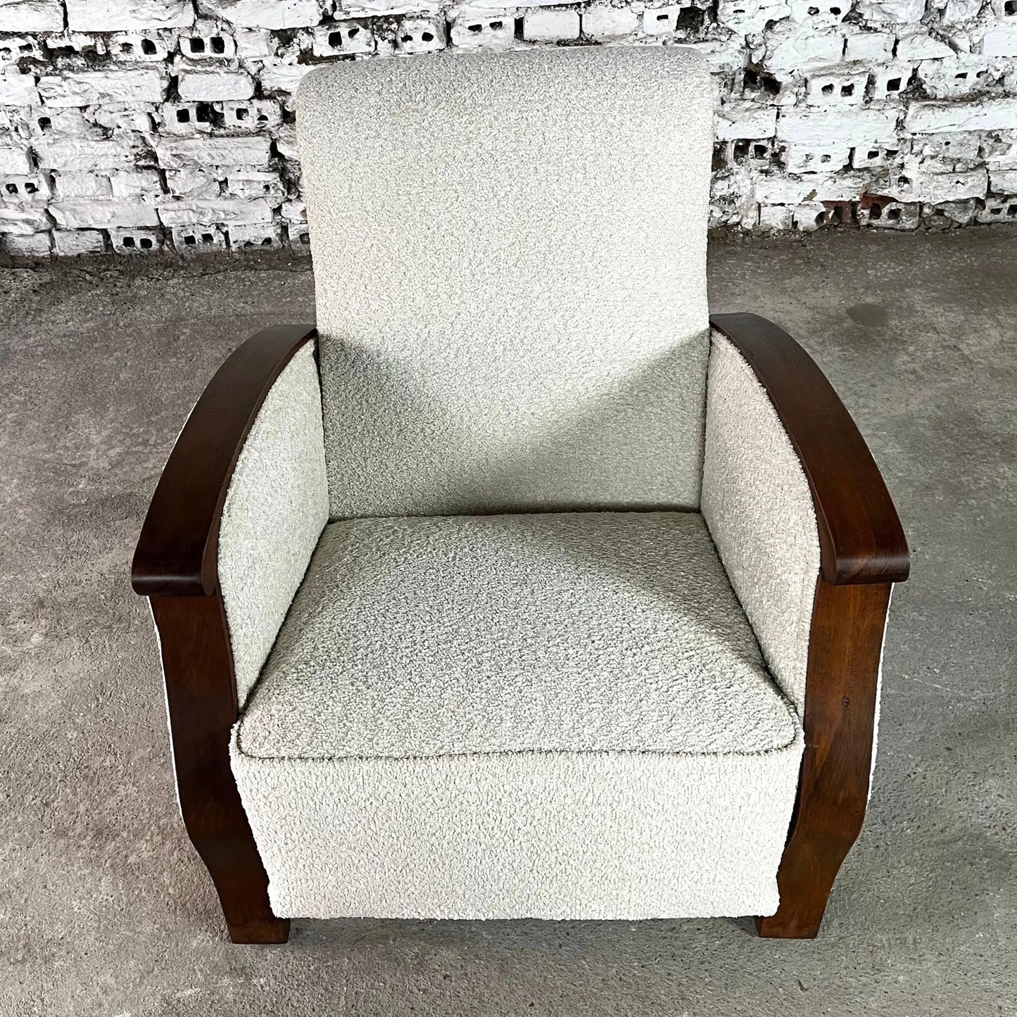 Vintage Dutch Boucle Art Deco Armchair