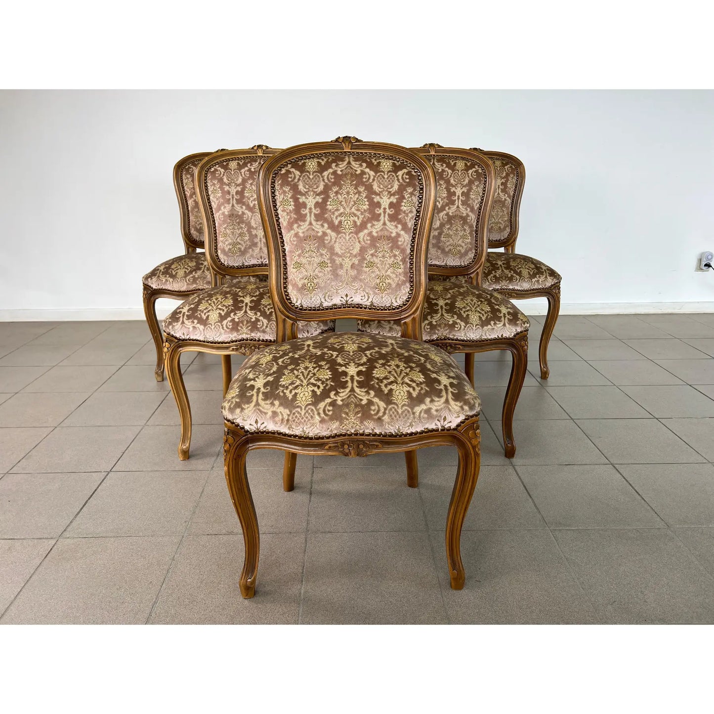 Vintage French Louis XV Style Dining Chairs – Set of 6
