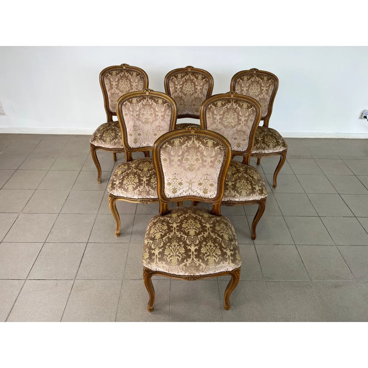 Vintage French Louis XV Style Dining Chairs – Set of 6