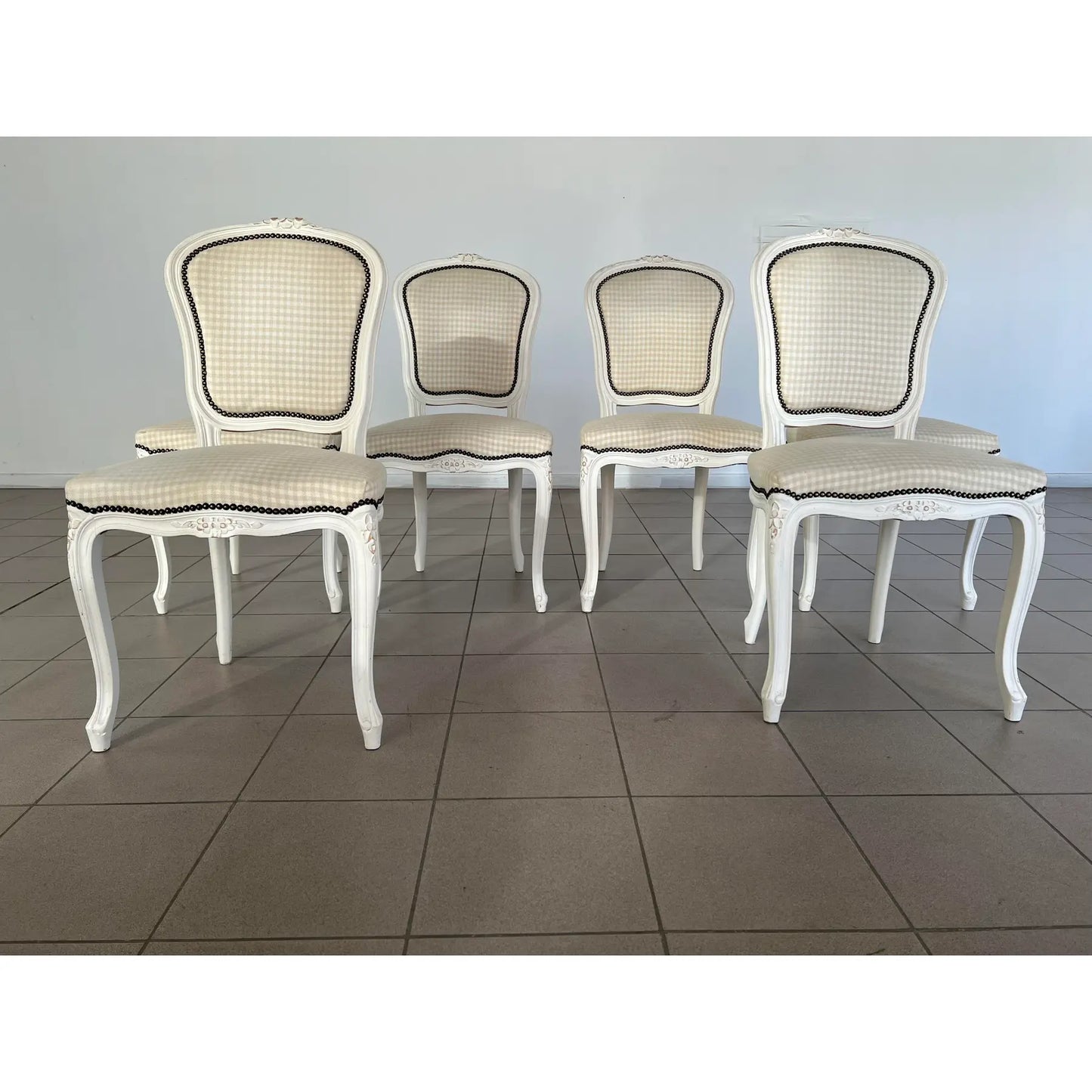 Vintage French Louis XV Style Dining Chairs – Set of 6