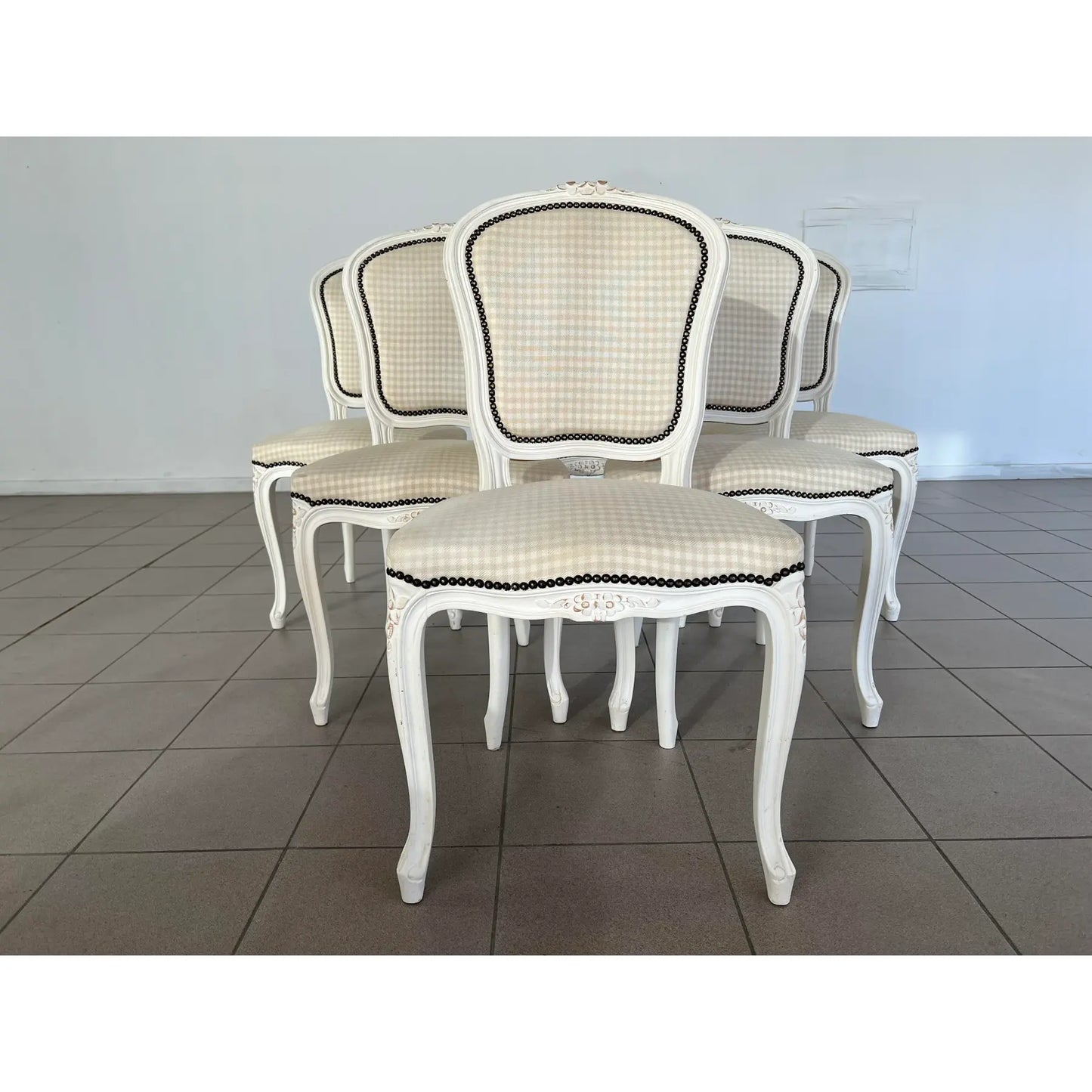 Vintage French Louis XV Style Dining Chairs – Set of 6