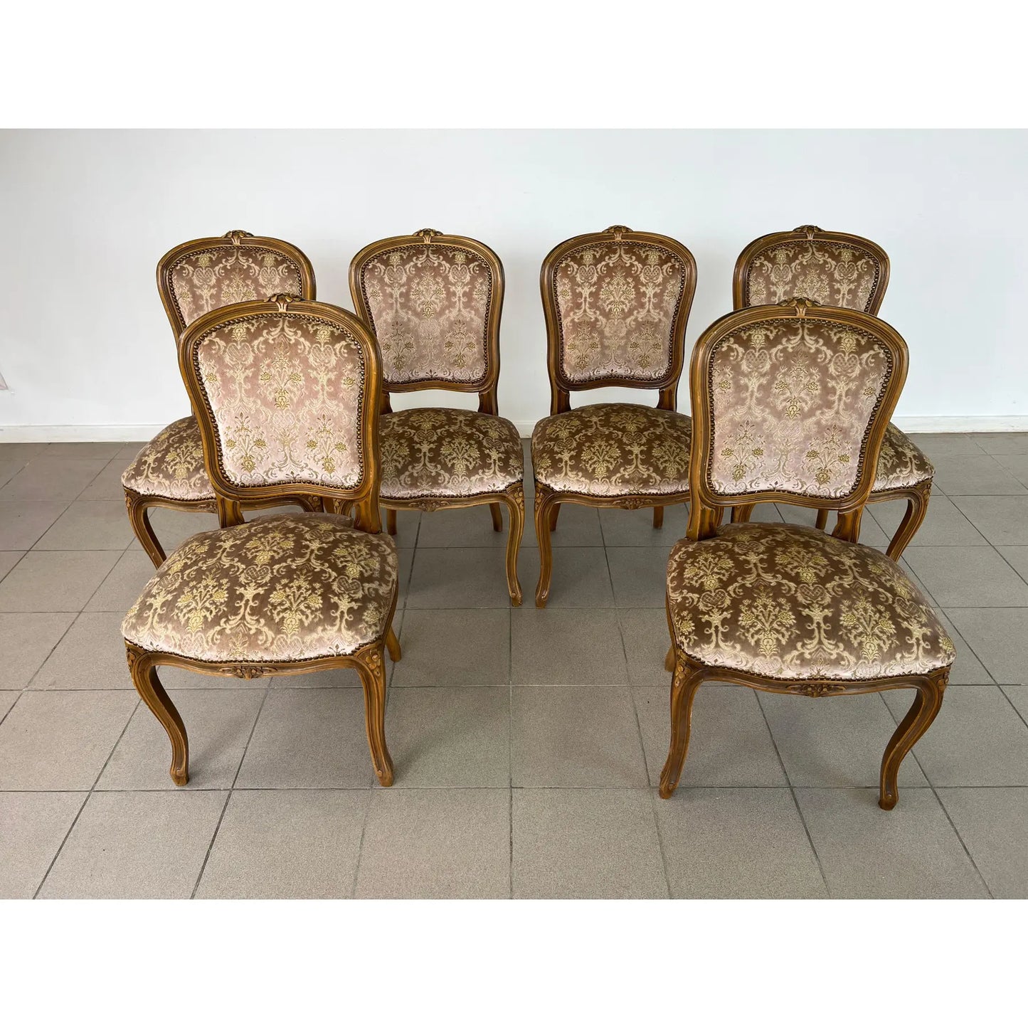 Vintage French Louis XV Style Dining Chairs – Set of 6