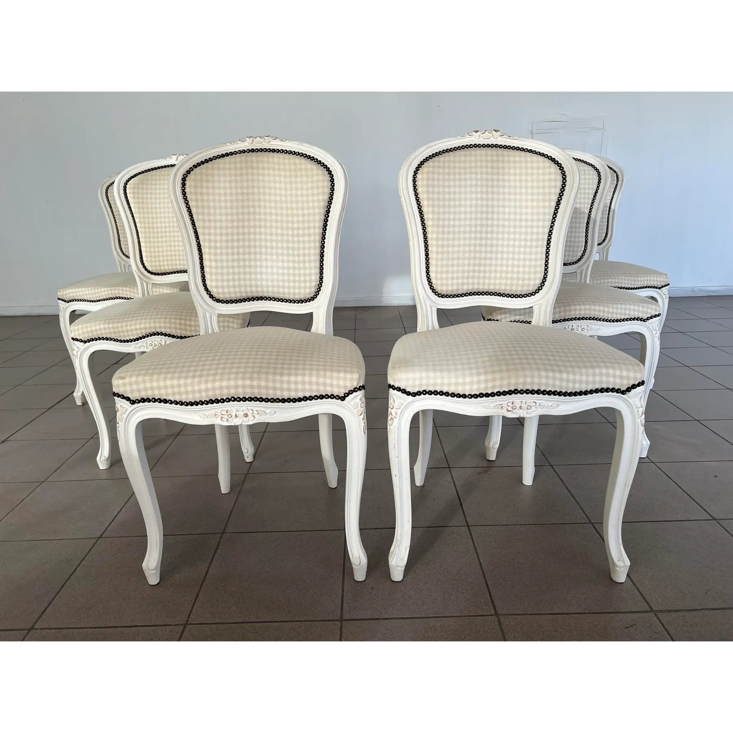 Vintage French Louis XV Style Dining Chairs – Set of 6