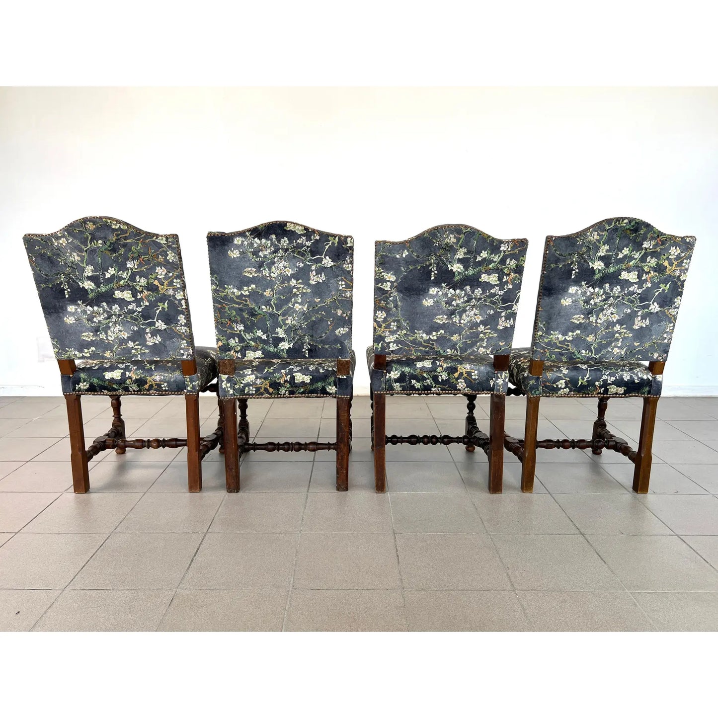 Vintage Louis XIII Style Dining Chairs – Set of 4