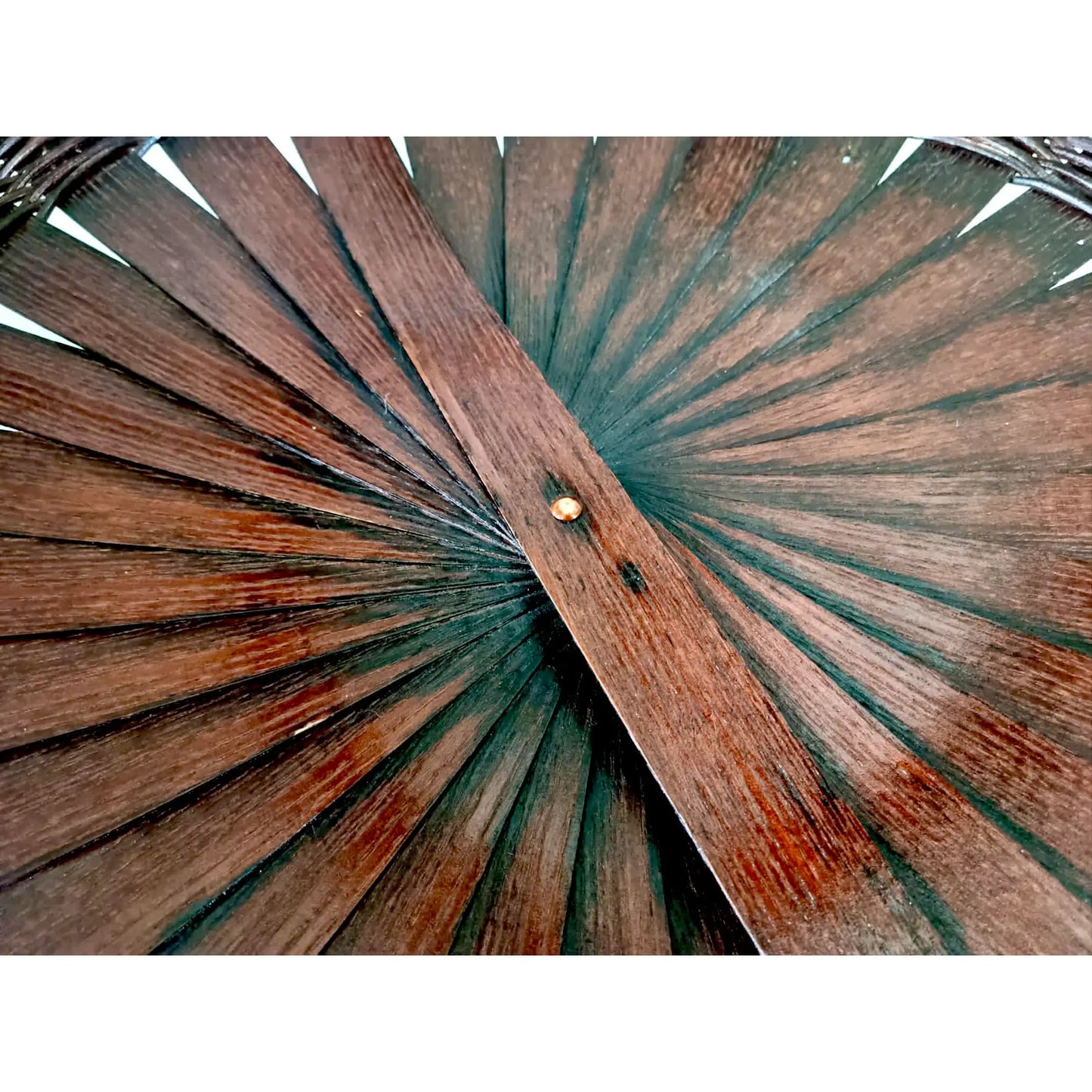 Vintage Three-Tiered Round Bamboo Cane Coffee Side Table